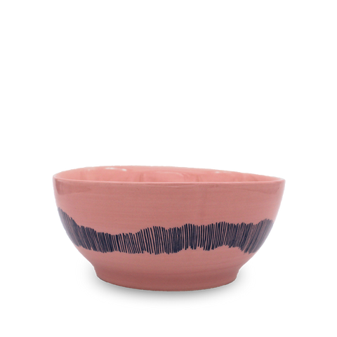 Bol Delicious pink stripes blue,  Ø16 - Serax