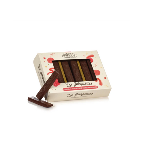 Les guinguettes chocolat noir fourrées coulis framboise